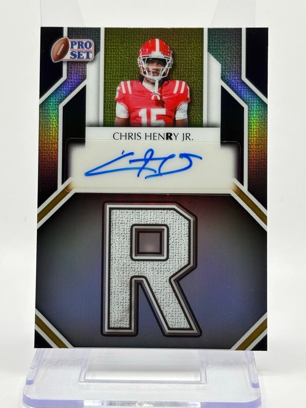 2025 Leaf Pro Set Metal Chris Henry Jr Surname "R" Refractor Auto Ohio State